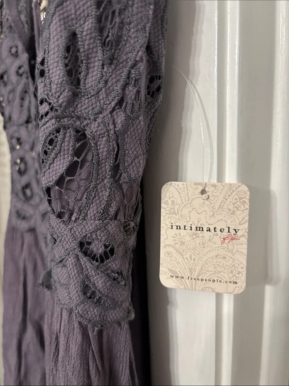 Free people Lace Bodice Spaghetti Strap Midi Dress - Charcoal BRAND NEW WITH TAG